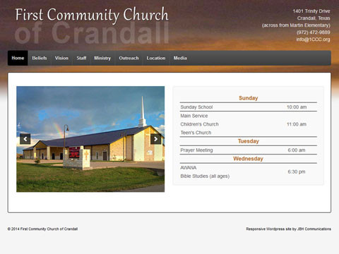 Responsive Wordpress web sites for Churches in Dallas