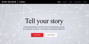 one-page website for Don Geiger, corporate writer